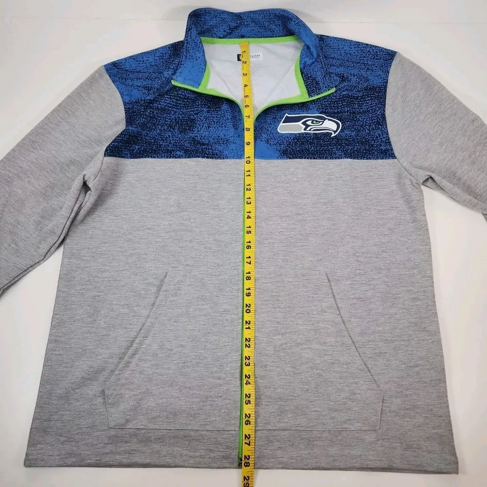 NFL‎ Team Aperral Seattle Seahawks Mens L Zip Up Sweatshirt Football